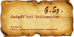 Galgóczi Szilveszter névjegykártya